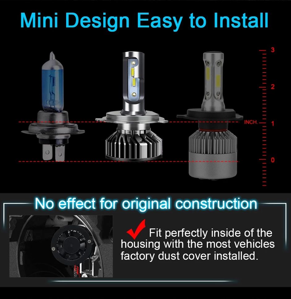 2pcs Car Headlight 110W H4 LED H7 Canbus H1 H3 H8 H11 9005 9006 8000K Car Auto Headlamp Led Lights