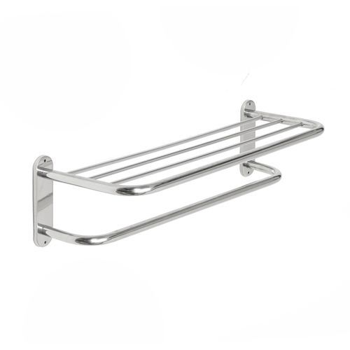 Wall Mounted Towel Rack Bathroom Hotel Rail Holder Storage Shelf Stainless Steel--