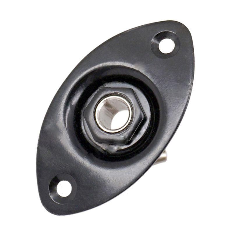 Oval Indented Guitar Jack Plate30 BK Oval Indented Guitar Jack Plate & Socket Black High Quality, 1 Pack