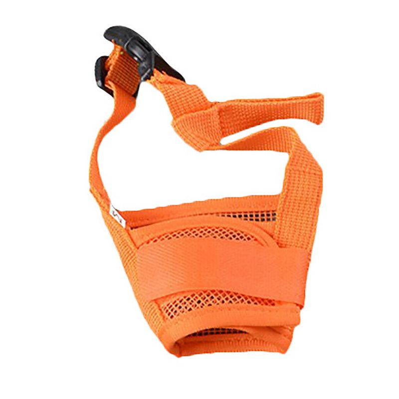 Anti Barking Muzzle For Dog Adjustable Dog Mouth Guard Dog Accessories Nylon Pet Mouth Guard For Small Medium Dogs Muzzle-Orange