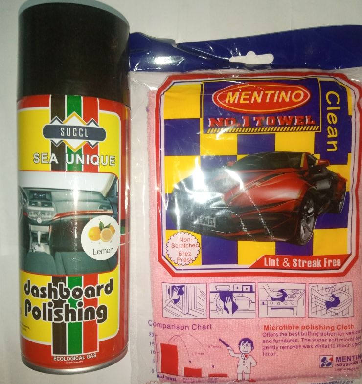 Dashboard Leather Plastic Polish + 2pcs Absorbent Towel