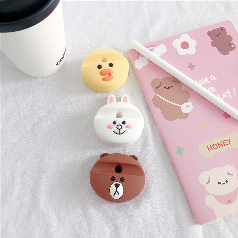 Lovely Cartoon Bear Rabbit Silicone Pencil Base For