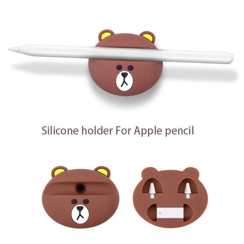 Lovely Cartoon Bear Rabbit Silicone Pencil Base For