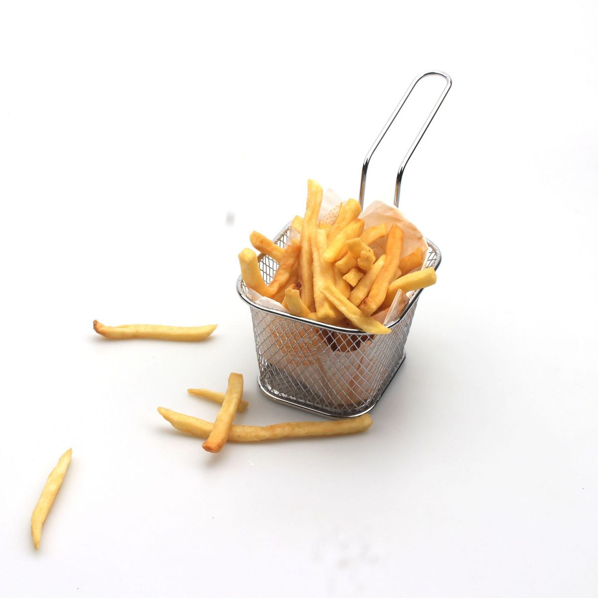 5pcs/set Square Plated French Fries Basket