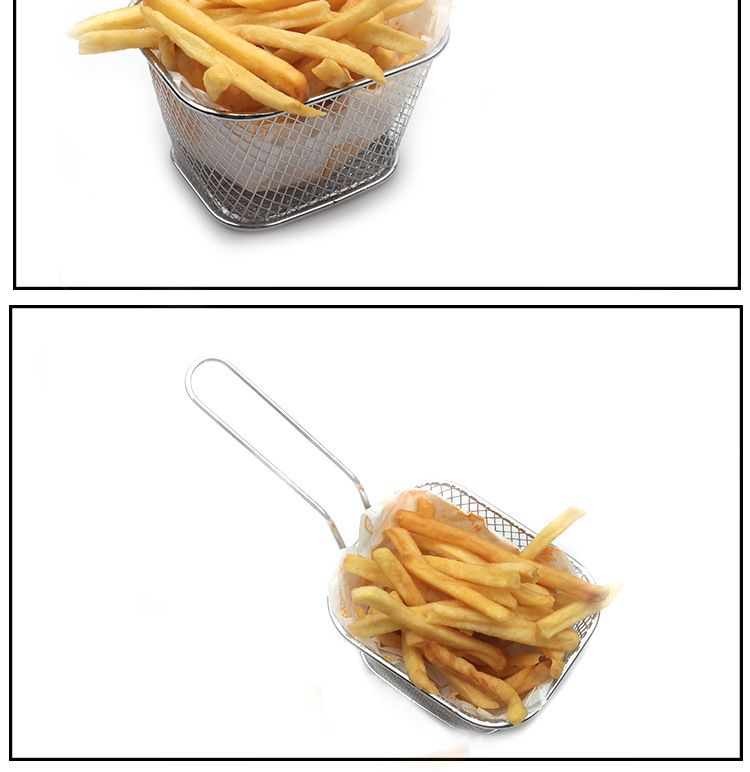 5pcs/set Square Plated French Fries Basket