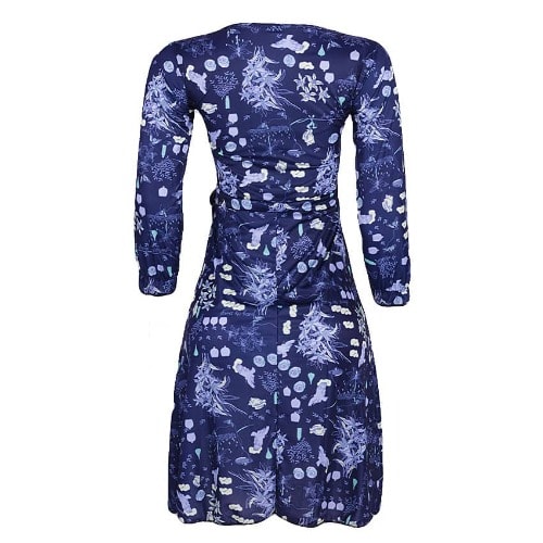 Floral Print Dress- Blue