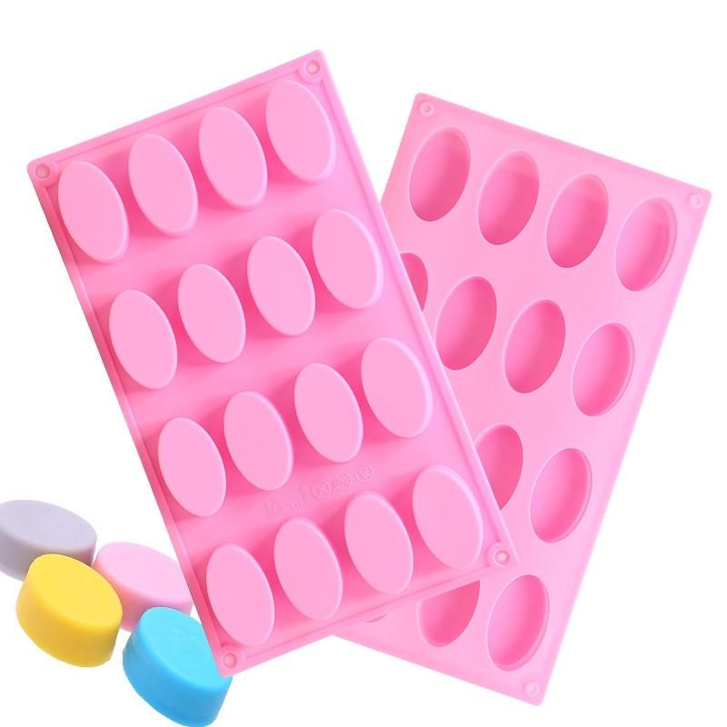 16 Cavity Oval Shape Chocolate Silicone Mold Ice Sweet Candy Jelly Mould DIY Fondant Cake Molds Food Grade Silicone Crafts mold
