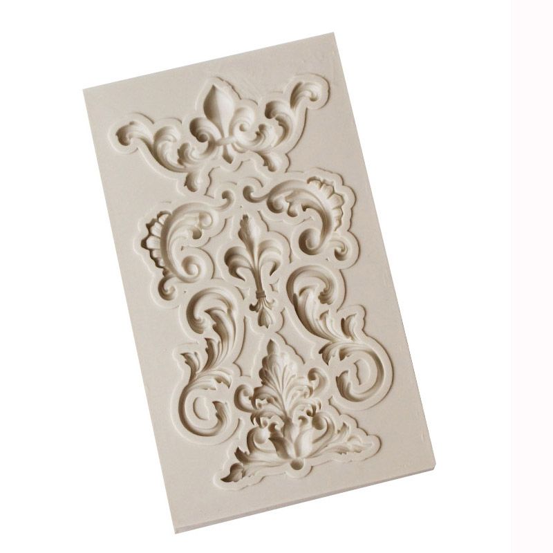 2 PCS Border Silicone Mold Fondant Mold Cake Decorating Tools Chocolate Mold(Grey)