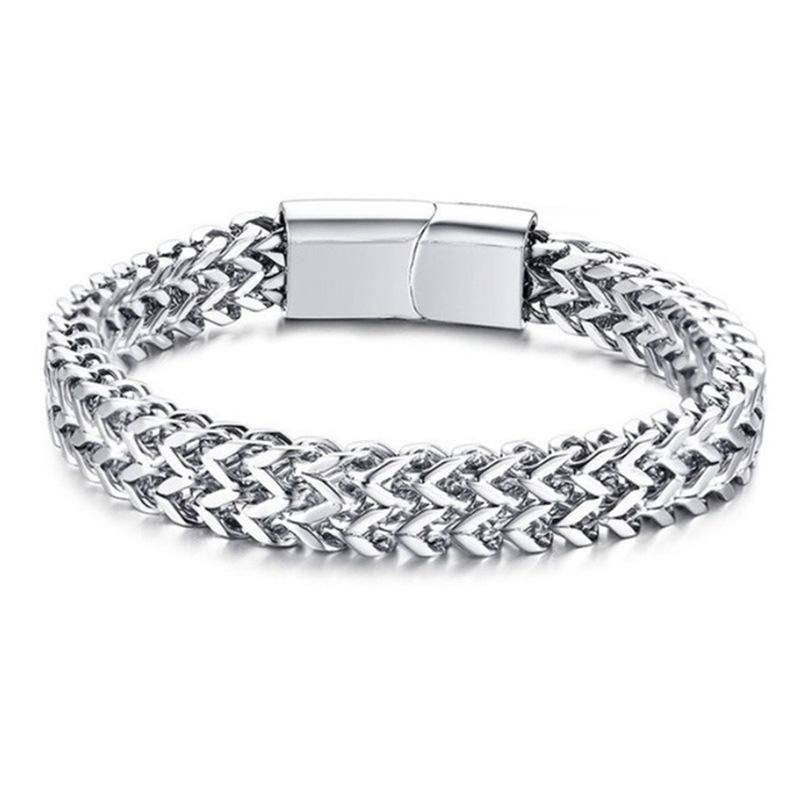 Stainless Steel Chain Men Bracelet Hand Magnetic Clasp Wristband