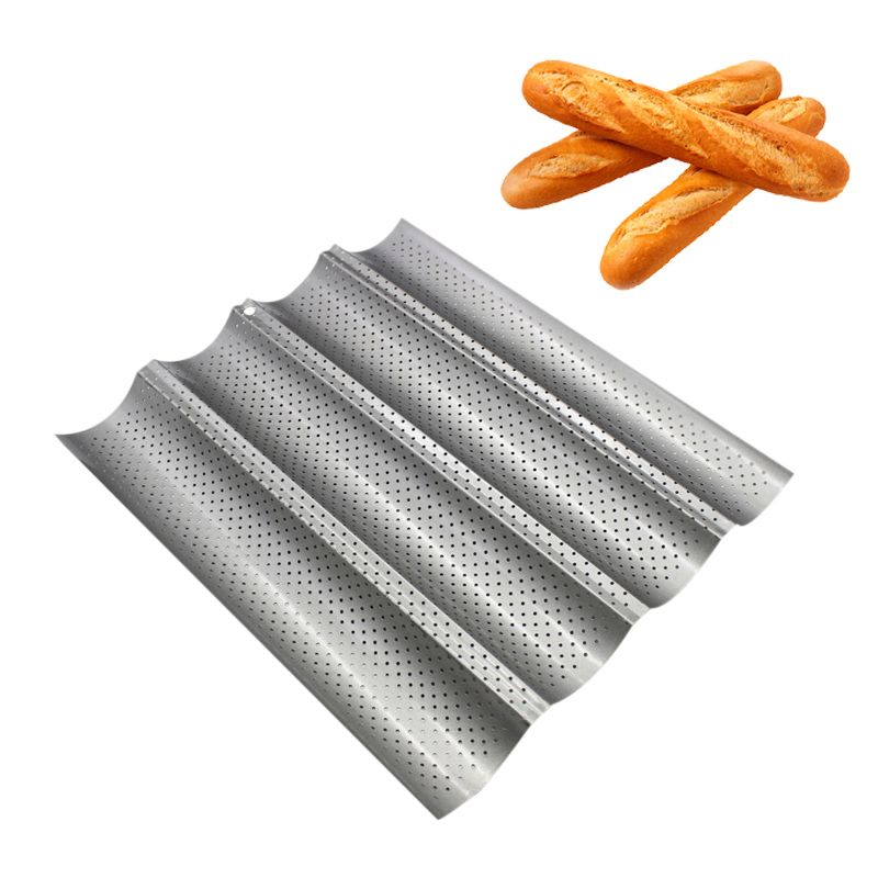 New Baguette French Bread Baking Tray 4 Groove Wave