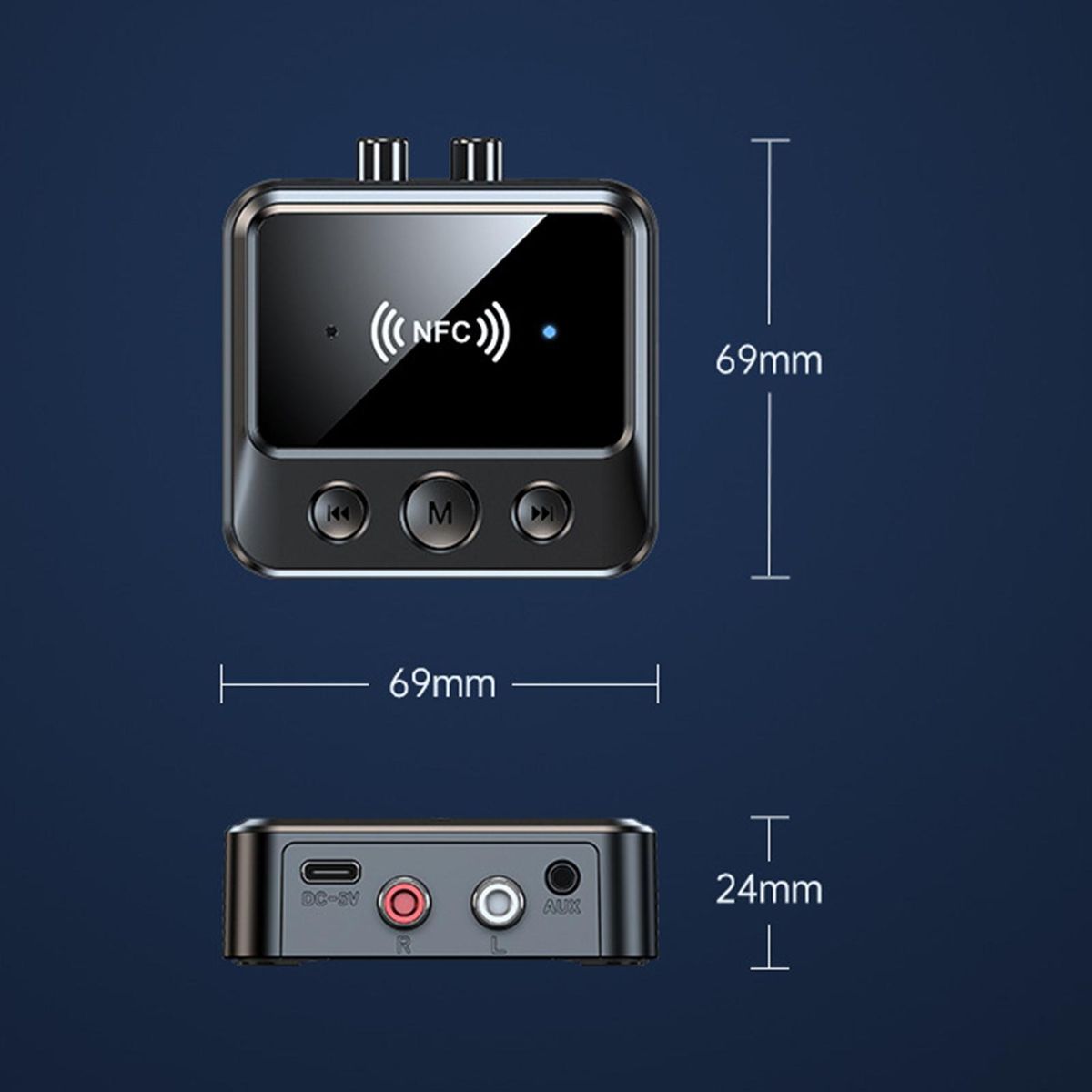 Audio Receiver Plug And Play Audio Receiver Black