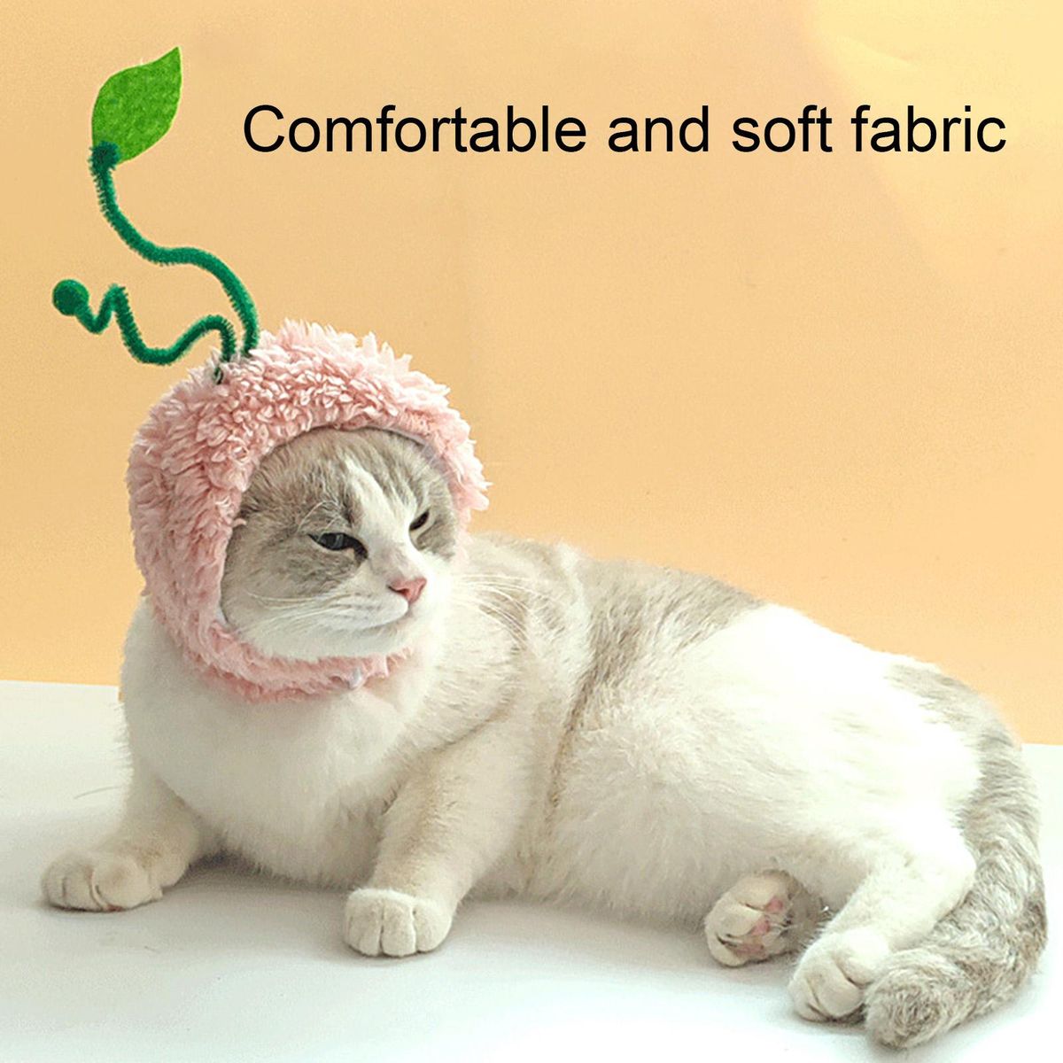 Cat Hat Cute Peach Shape Dog Cat Headwear Pet Accessories Pink