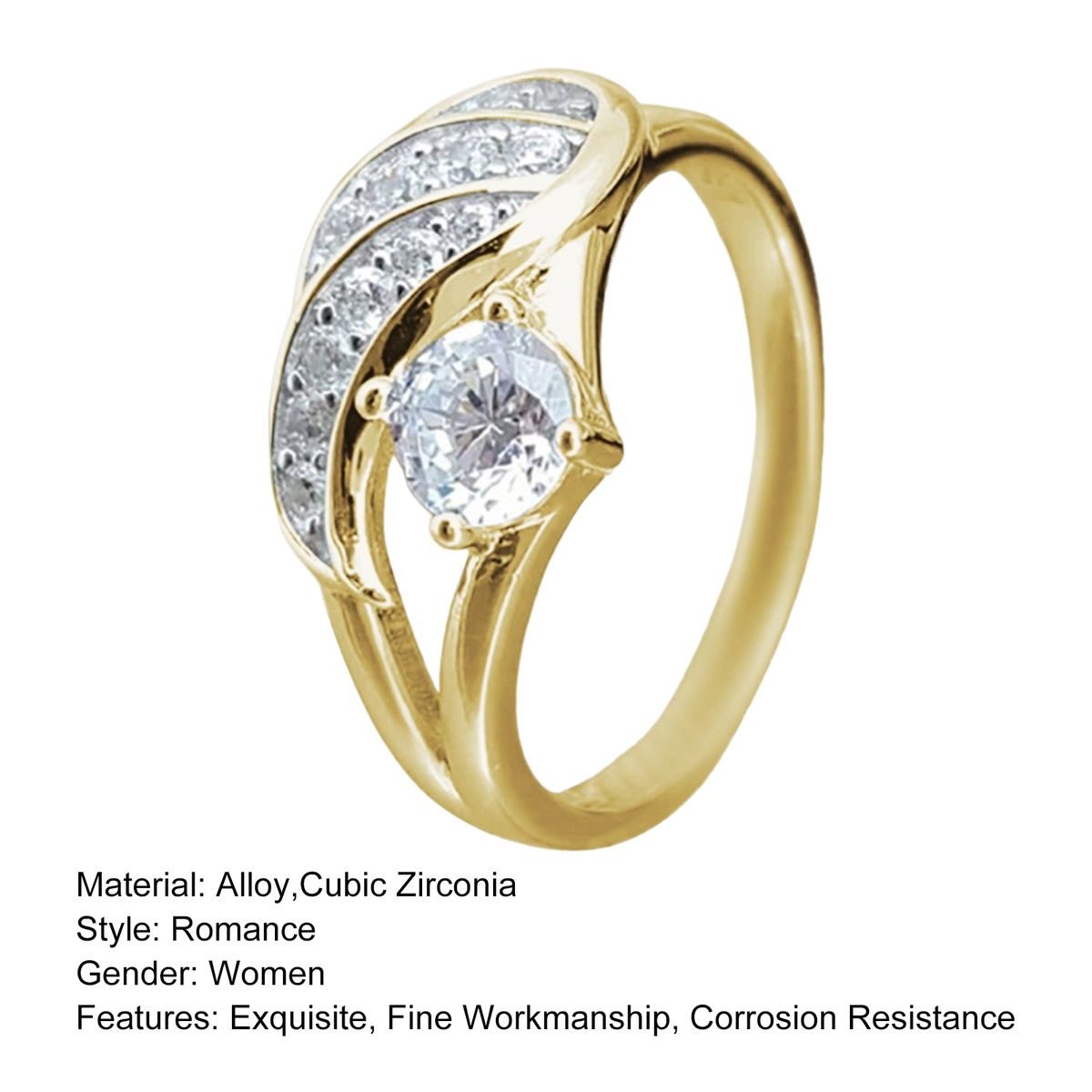 Women Circlet   Rust-Proof Women Ring Golden