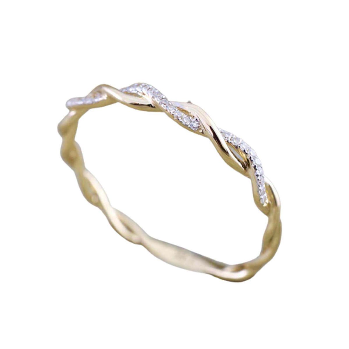Wedding Band Ring Elegant Electroplated Ring Golden