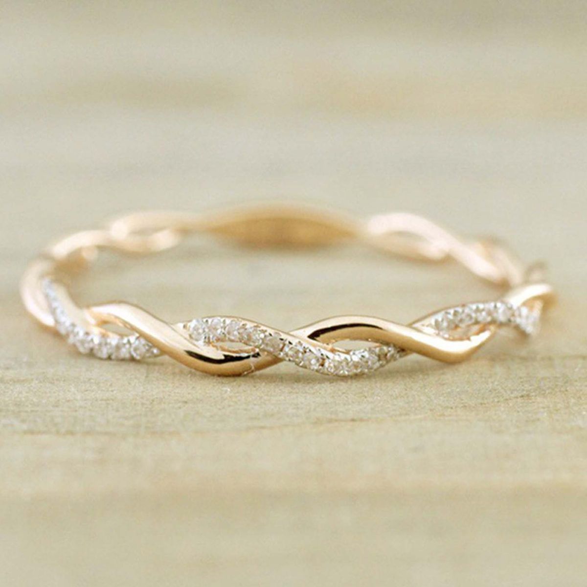 Wedding Band Ring Elegant Electroplated Ring Golden