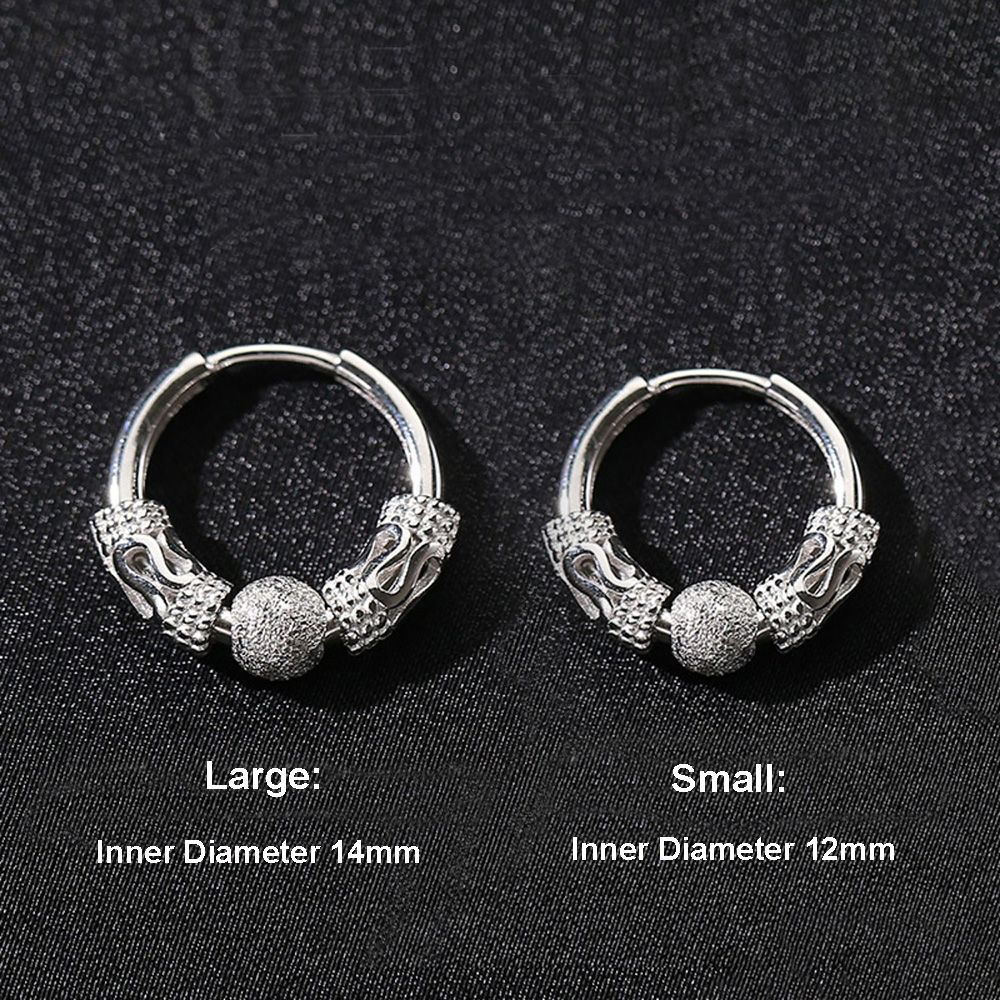 Silver Earrings Trendy Male EU Style Retro Students Ear Stud