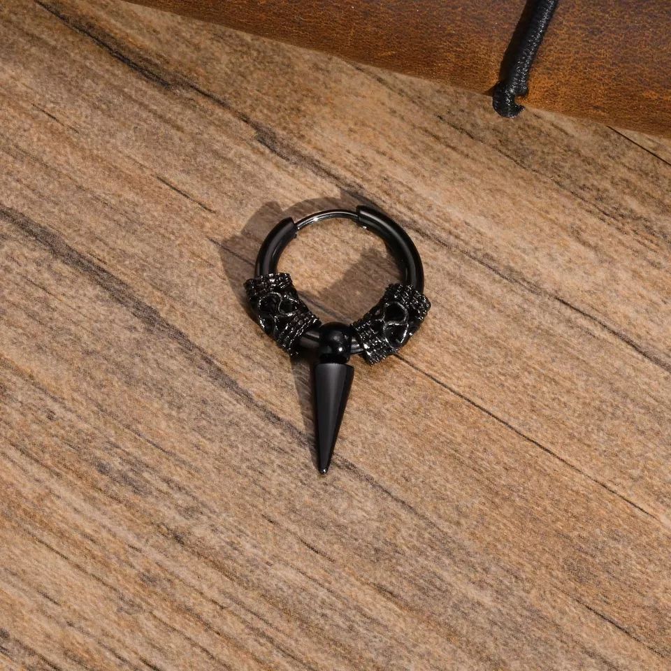 Rock Statement Hoop Earrings For Men Unisex Ear Clip