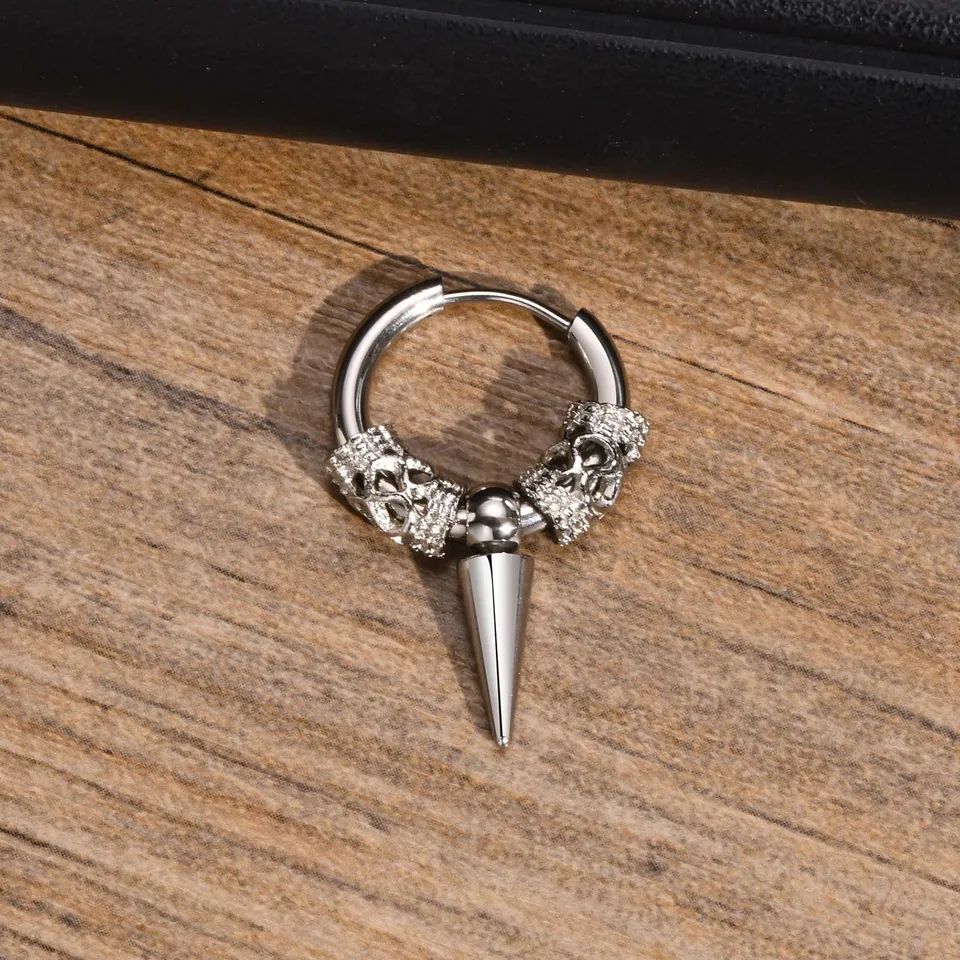 Rock Statement Hoop Earrings For Men Unisex Ear Clip