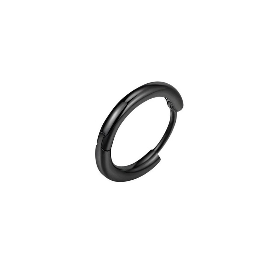 Simple Single Earrings Circle Ear Buckle Light Body Round Ear Hoop Black