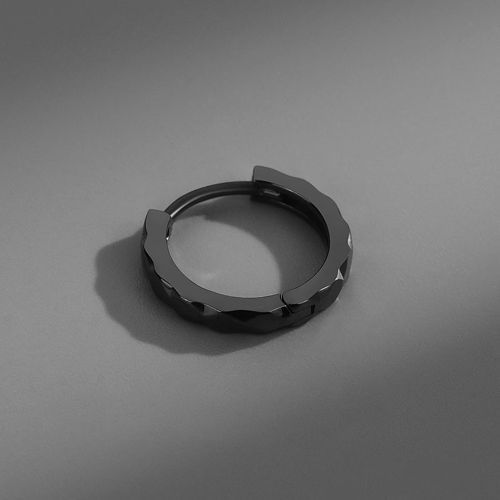Diamond Earrings Buckle Male Trendy Jewelry Water Ripple Ear Hoop Black