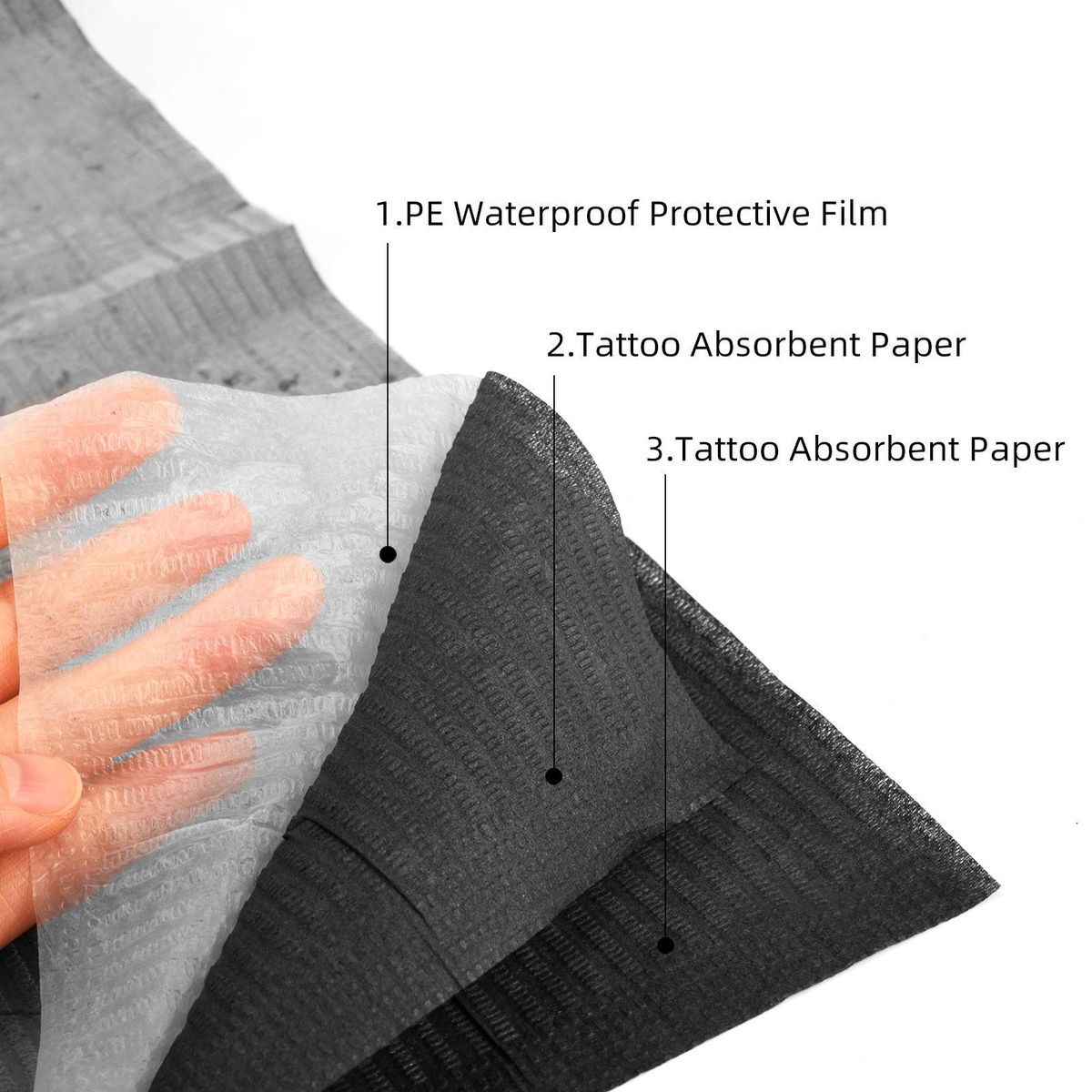 Disposable Bibs Tattoo Table Covers Clean Pad Waterproof Tattoo Tablecloths Sheets Tattoo Supply Accessories, 20pcs 13''x18'', Black