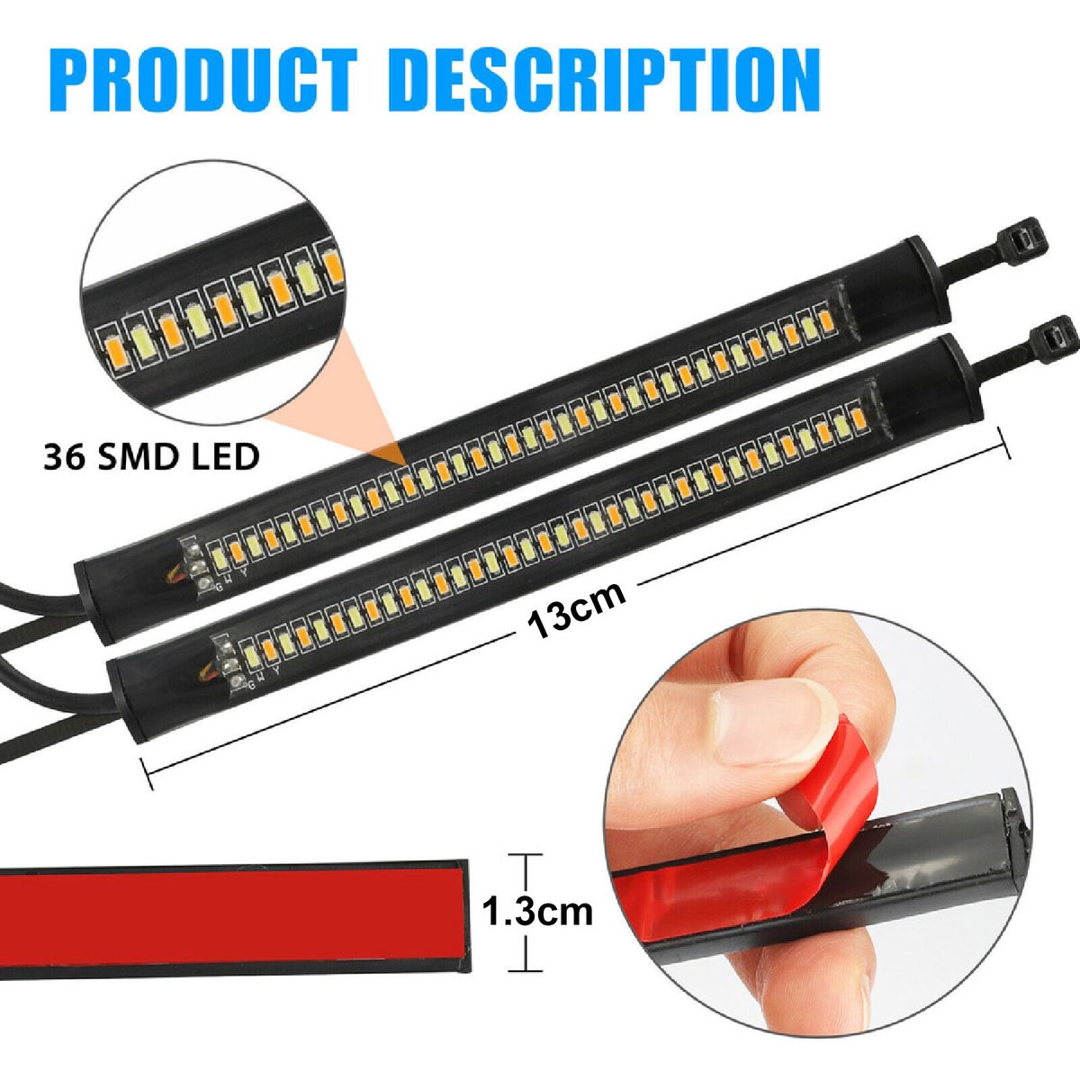 2Pcs Turn Signal Anti-corrosive Plug Play Flowing LED-Black