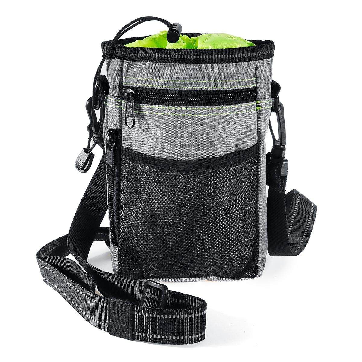 Dog Training Walking Pet Cat Pouch Waist Belt Snack Treat Storage Bags Dispenser Green