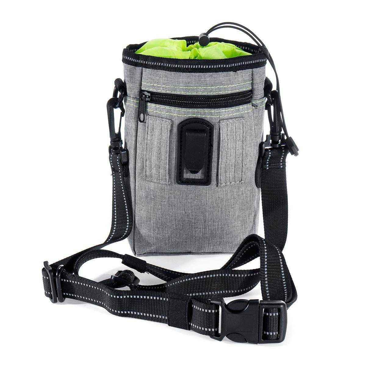 Dog Training Walking Pet Cat Pouch Waist Belt Snack Treat Storage Bags Dispenser Green