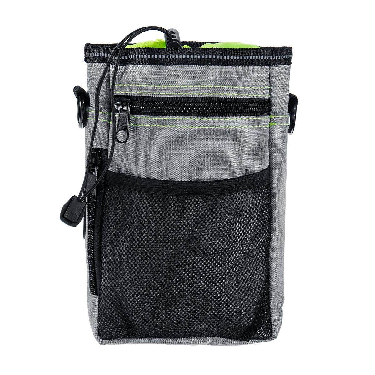 Dog Training Walking Pet Cat Pouch Waist Belt Snack Treat Storage Bags Dispenser Green