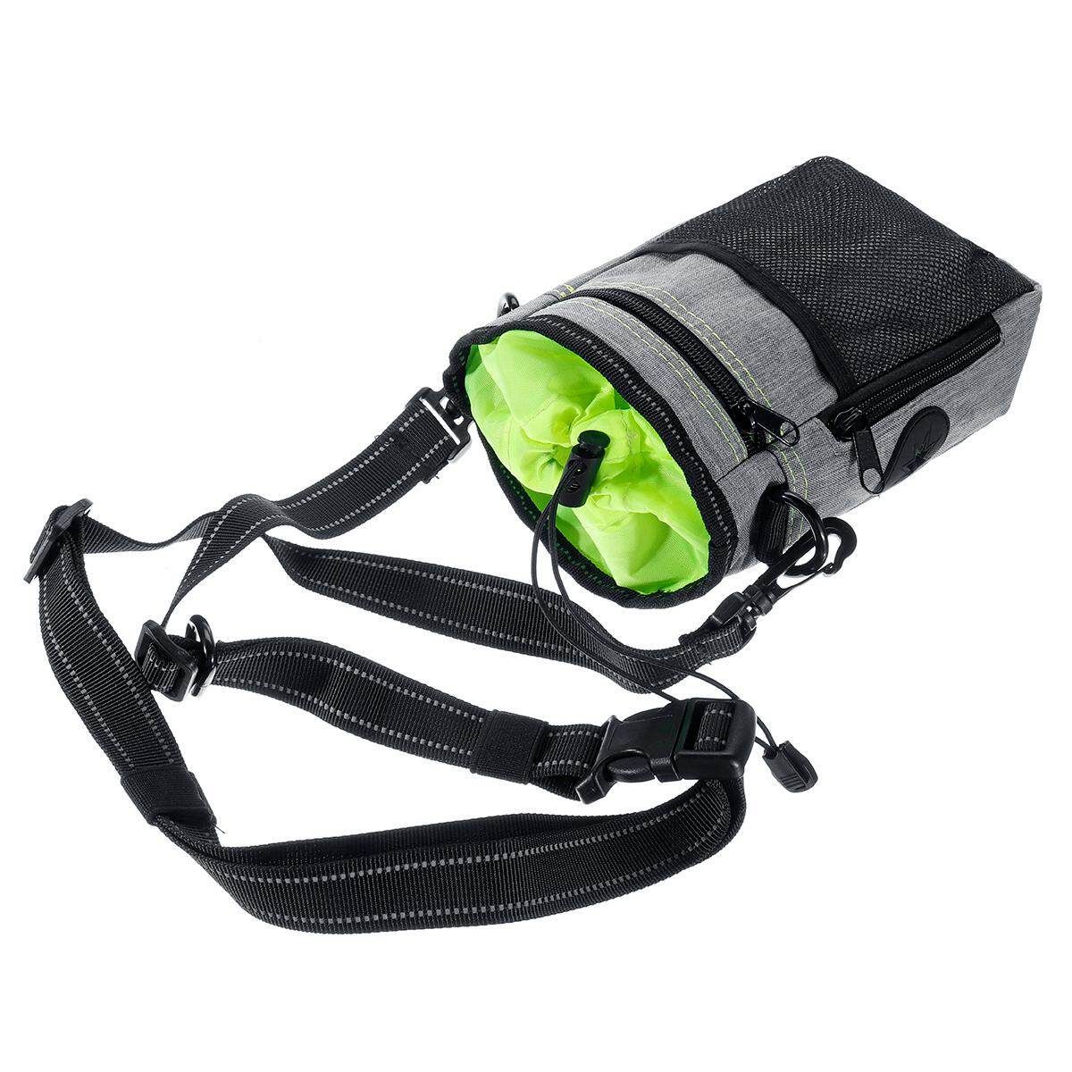 Dog Training Walking Pet Cat Pouch Waist Belt Snack Treat Storage Bags Dispenser Green