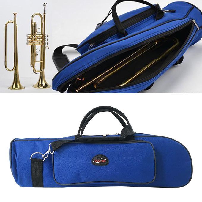Concert Trumpet Carrying Case Waterproof Oxford Cloth Shoulder Blue