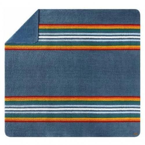King Bed Blanket Serape Blue Stripe