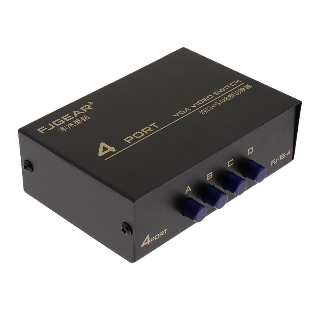 4 Port VGA Switch Video Manual Switcher Box 4 X 1 Selector 4 PC In 1