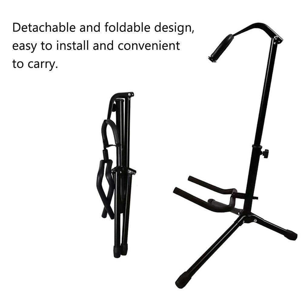Folding Guitar Floor Stand String Instrument Tripod Holder Metal Material for Acoustic Electric Guitar Bass