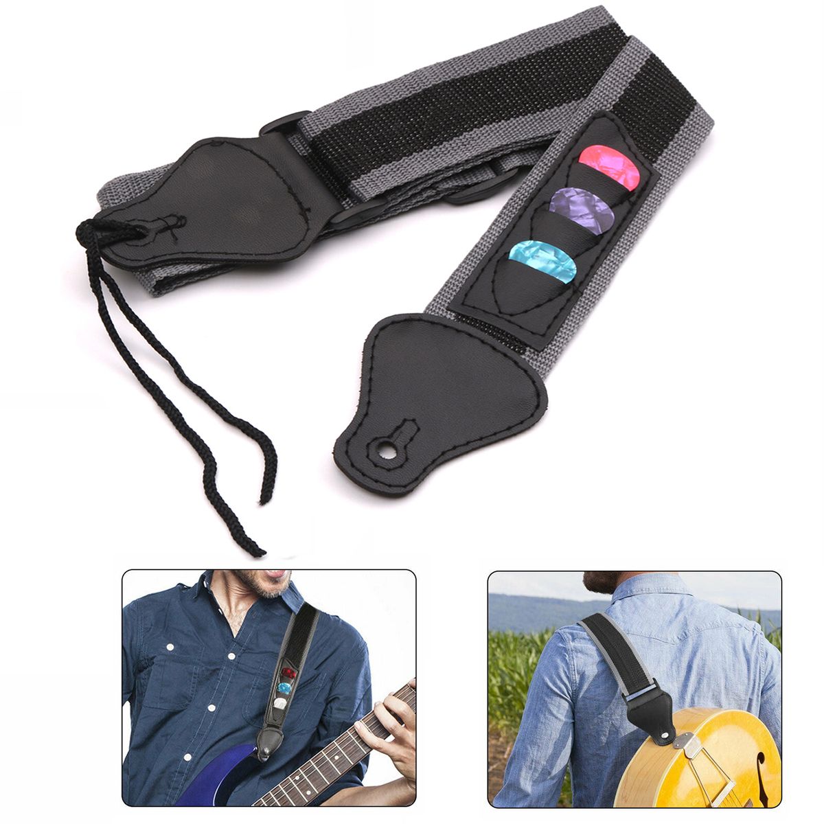 Adjustable Electric /Acoustic Guitar Bass Shoulder Strap