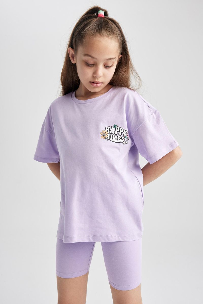 Girl Casual Knitted Leggings - Purple