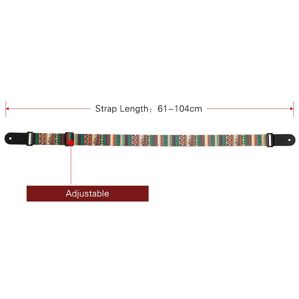Adjustable Ukulele Strap Soft Polyester Woven Printing