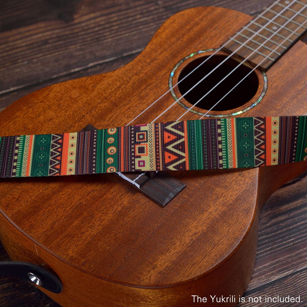 Adjustable Ukulele Strap Soft Polyester Woven Printing