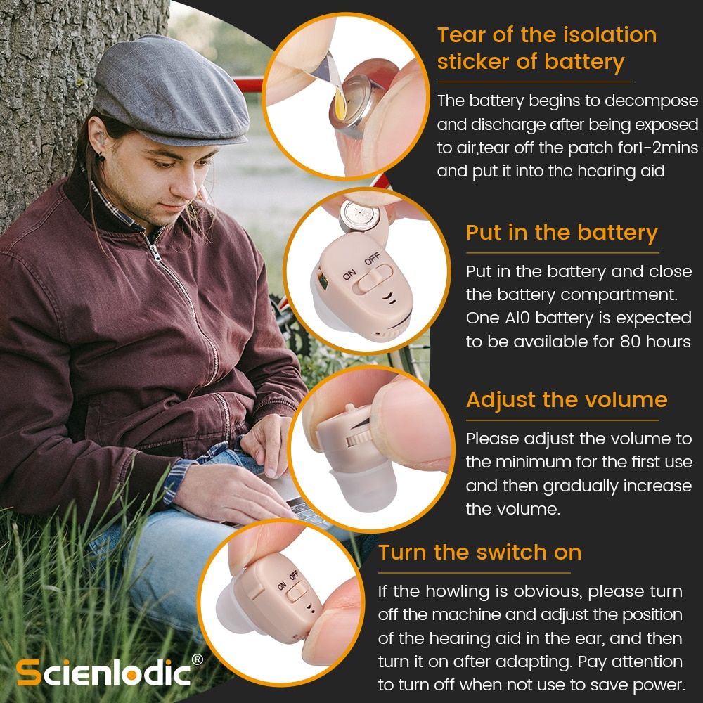 Digital Hearing Aid Ear For Deafness Mini Invisable Hearing Aids For Deaf/Elderly Moderate Medical