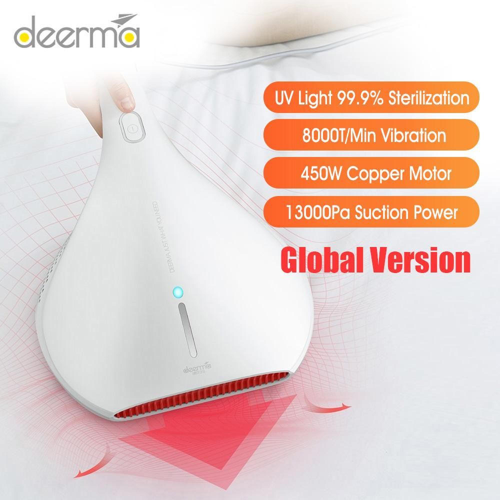 Global Version  Deerma Vacuum Cleaner CM800 Mite Dust Remover Electric Handheld Anti-Dust HEPA UV Mites Kill Controller 13000Pa Cleaning Machine for Bed Pillow Sofa CM810/ CM800 220V