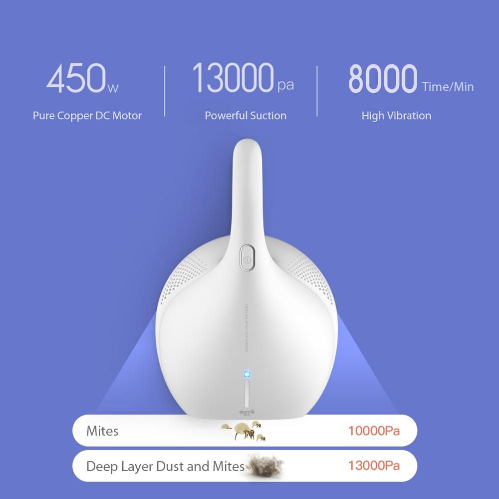 Global Version  Deerma Vacuum Cleaner CM800 Mite Dust Remover Electric Handheld Anti-Dust HEPA UV Mites Kill Controller 13000Pa Cleaning Machine for Bed Pillow Sofa CM810/ CM800 220V