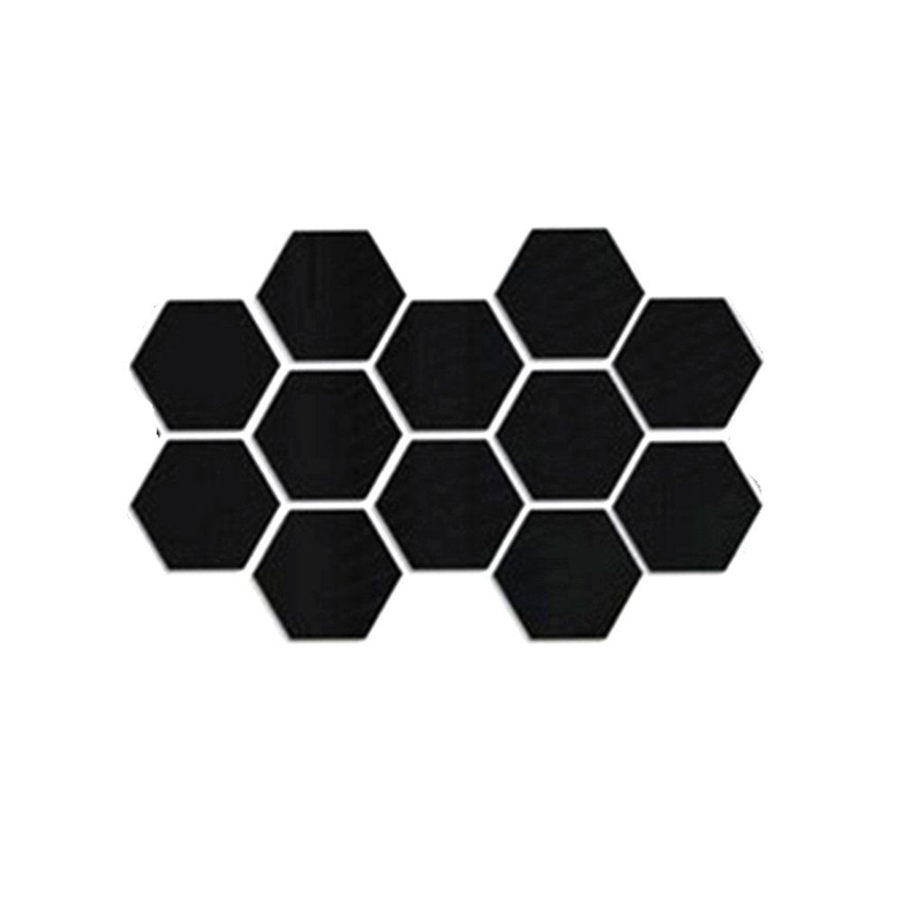 12pcs Acrylic Hexagon Frame Mirror Wall Stickers Self-Adhesive Decals
