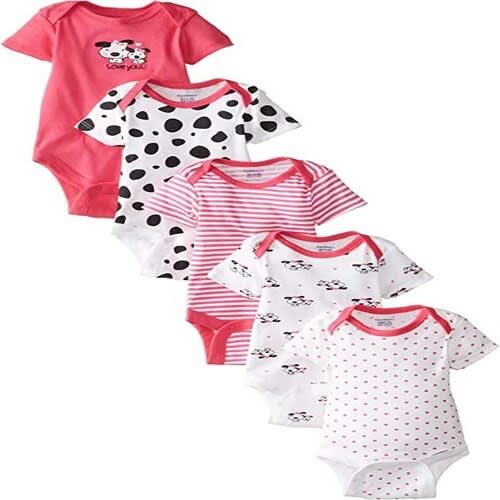 Baby Girls Variety Onesies Bodysuits -  5 Pack