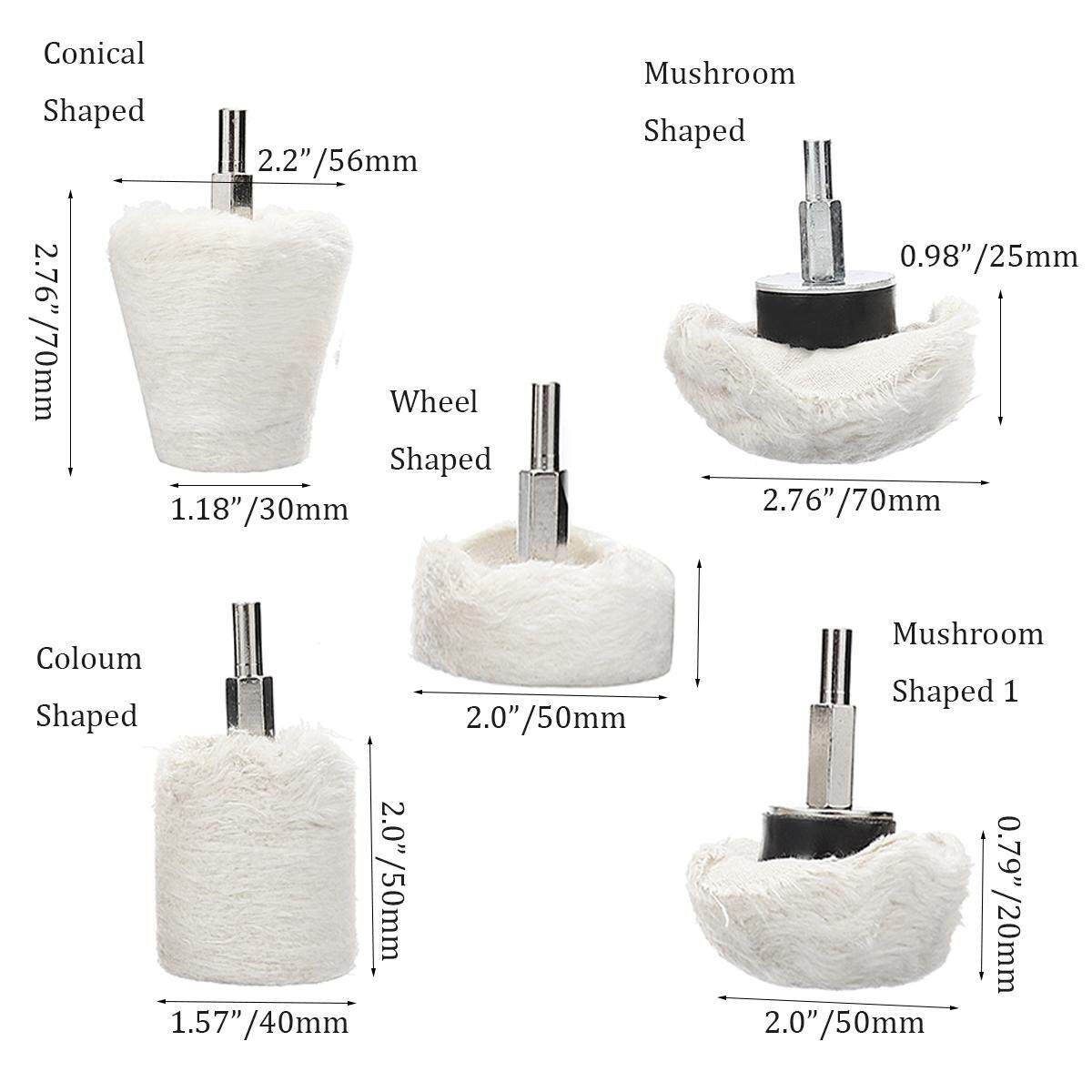 5Pcs Drill Polishing Buffing Pad Mop Wheel Drill Kit For Manifold Polish Tool