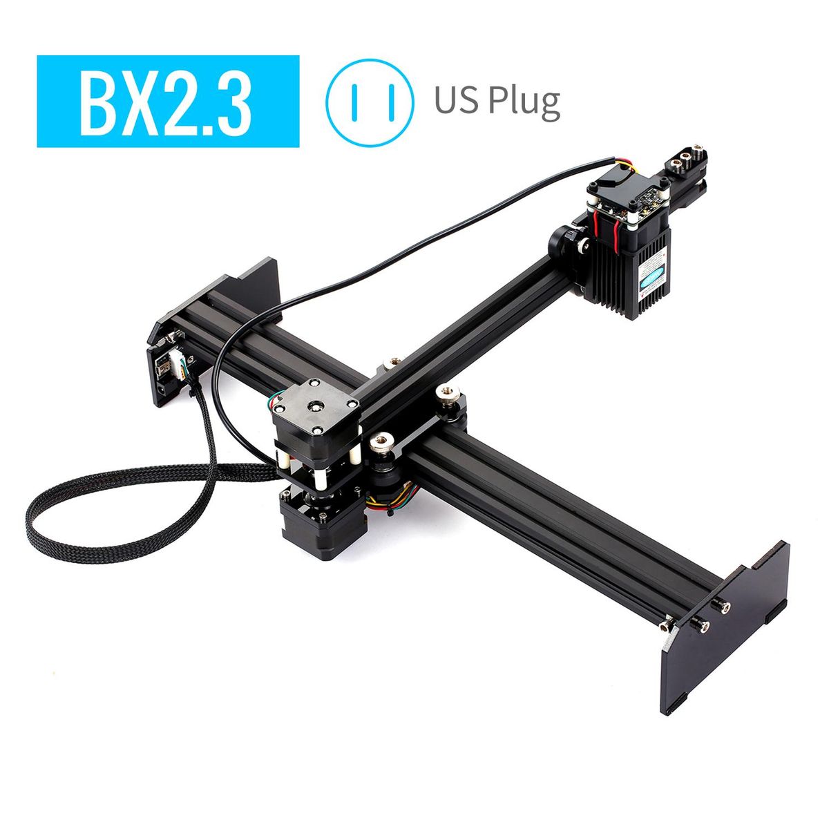 2.3W Laser Engraving Machine High Speed Mini Desktop Laser Engraver Printer Portable Household Art Craft DIY Laser Engraving Cutter for Wood Plastic Bamboo Rubber Leather US Plug