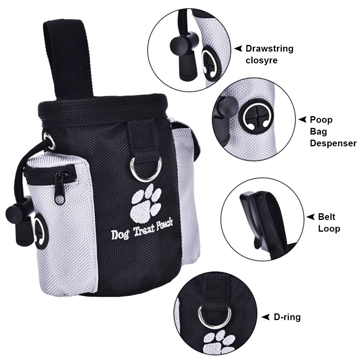 Pet Treat Pouch Dog Training Walking Bags Portable Detachable Pets Food Feed Pocket Puppy Snack Reward Waist Bag