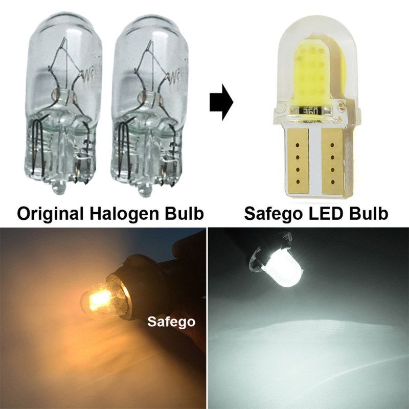4Pcs T10 W5W COB LED Canbus Super Bright Wedge Parking-White
