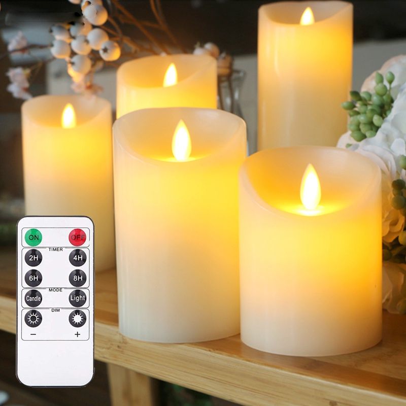 3PcsSet LED Flameless Candle Lights Remote Flickering Tea
