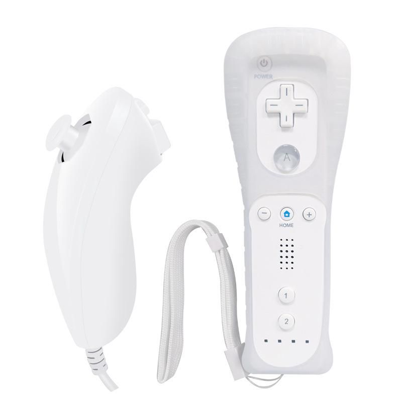 WII console game left and right hand handles wii left and right handles WII straight handle + curved handle without silicone sleeve hand rope light blue