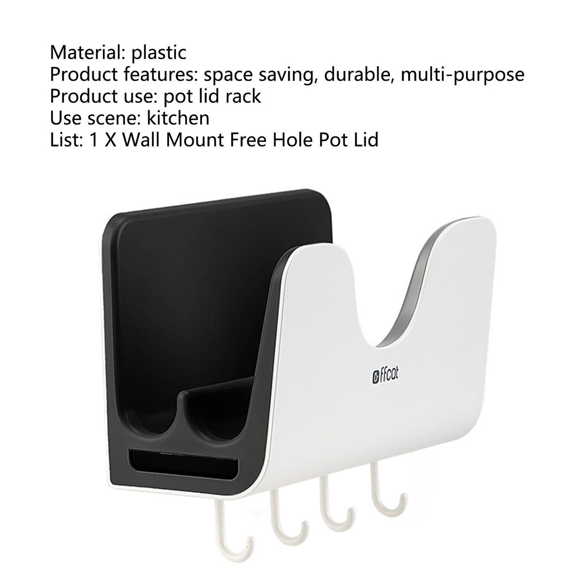 Pot Lid Pan Shelf Strong Load-bearing Pot Cover Rack Black